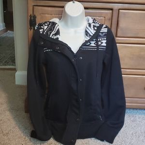 Empyre Aztec Print Fleecy Hooded Coat